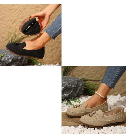 🔥Siste dagskampanje med 50 % rabatt - Komfortable, myke loafers i vintage-stil med sløyfe til dame