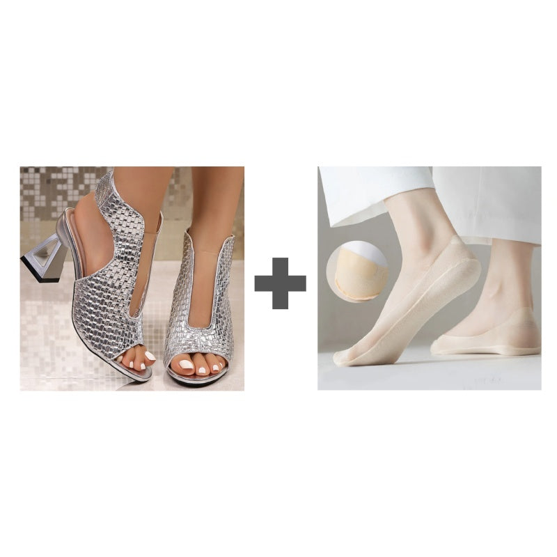 🏖️👠 Sandale elegante cu toc pentru femei – vârf deschis, picioare zvelte, mers confortabil! 👡 Plată la livrare!