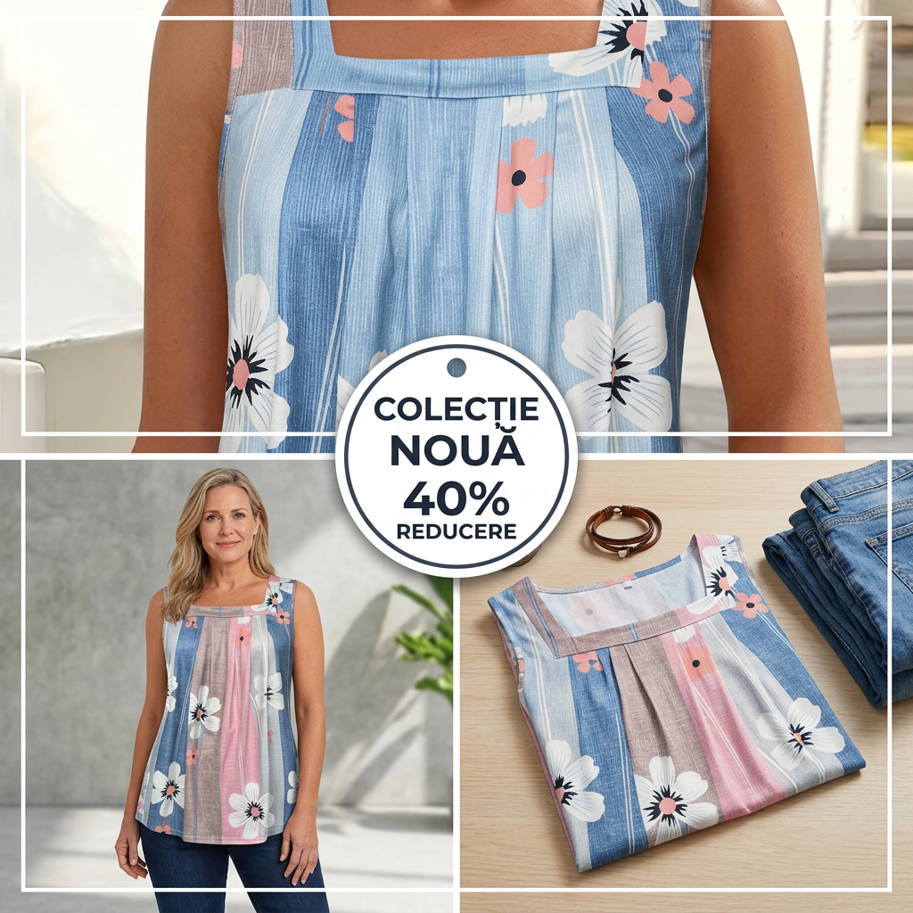 🌸TOPUL VERII: Fără mâneci, imprimeu casual, lejer și feminin. Comandă în 10 secunde!