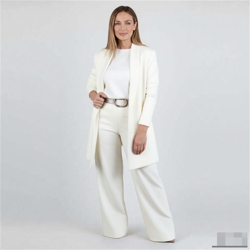 ⏰ Set elegant din 3 piese – cardigan lung, top și pantaloni. Stil complet, confortabil și rafinat! 💞 Plată la livrare!