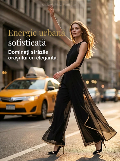 🎉 Oferte speciale de sărbători! Pantaloni eleganți, talie largă, croială lejeră, ornamente aurii. ✨ Plată la livrare!