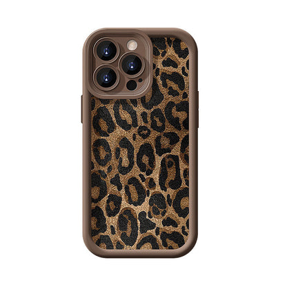 Husă cu imprimeu leopard pentru iPhone cu șnur