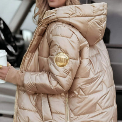 Femeii de iarnă Mid-length cald bumbac Hooded Jacket