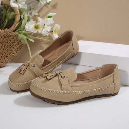 🔥Siste dagskampanje med 50 % rabatt - Komfortable, myke loafers i vintage-stil med sløyfe til dame