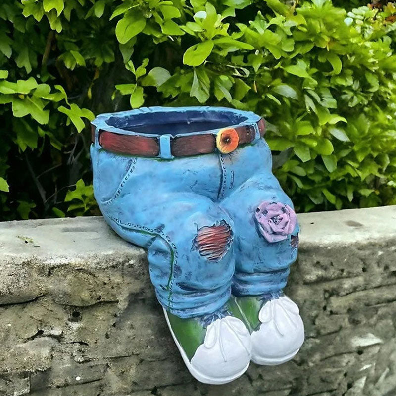 🌷 Ghiveci creativ 3D cu model jeans – aspect unic, perfect pentru flori sau decorațiuni interioare. Plată la livrare!