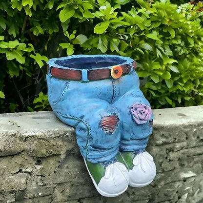 🌷 Ghiveci creativ 3D cu model jeans – aspect unic, perfect pentru flori sau decorațiuni interioare. Plată la livrare!