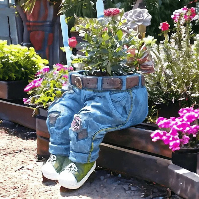 🌷 Ghiveci creativ 3D cu model jeans – aspect unic, perfect pentru flori sau decorațiuni interioare. Plată la livrare!