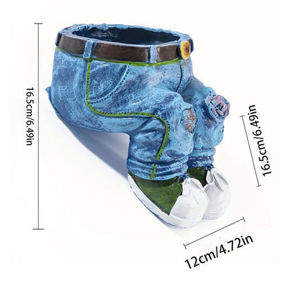 🌷 Ghiveci creativ 3D cu model jeans – aspect unic, perfect pentru flori sau decorațiuni interioare. Plată la livrare!