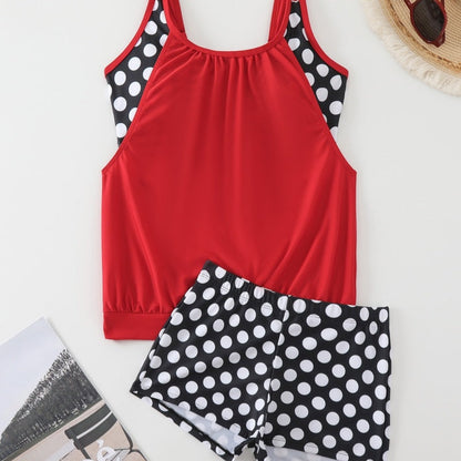 Costum de Baie 2 Piese Polka Dot – În Stoc & Ramburs 👙🏖️