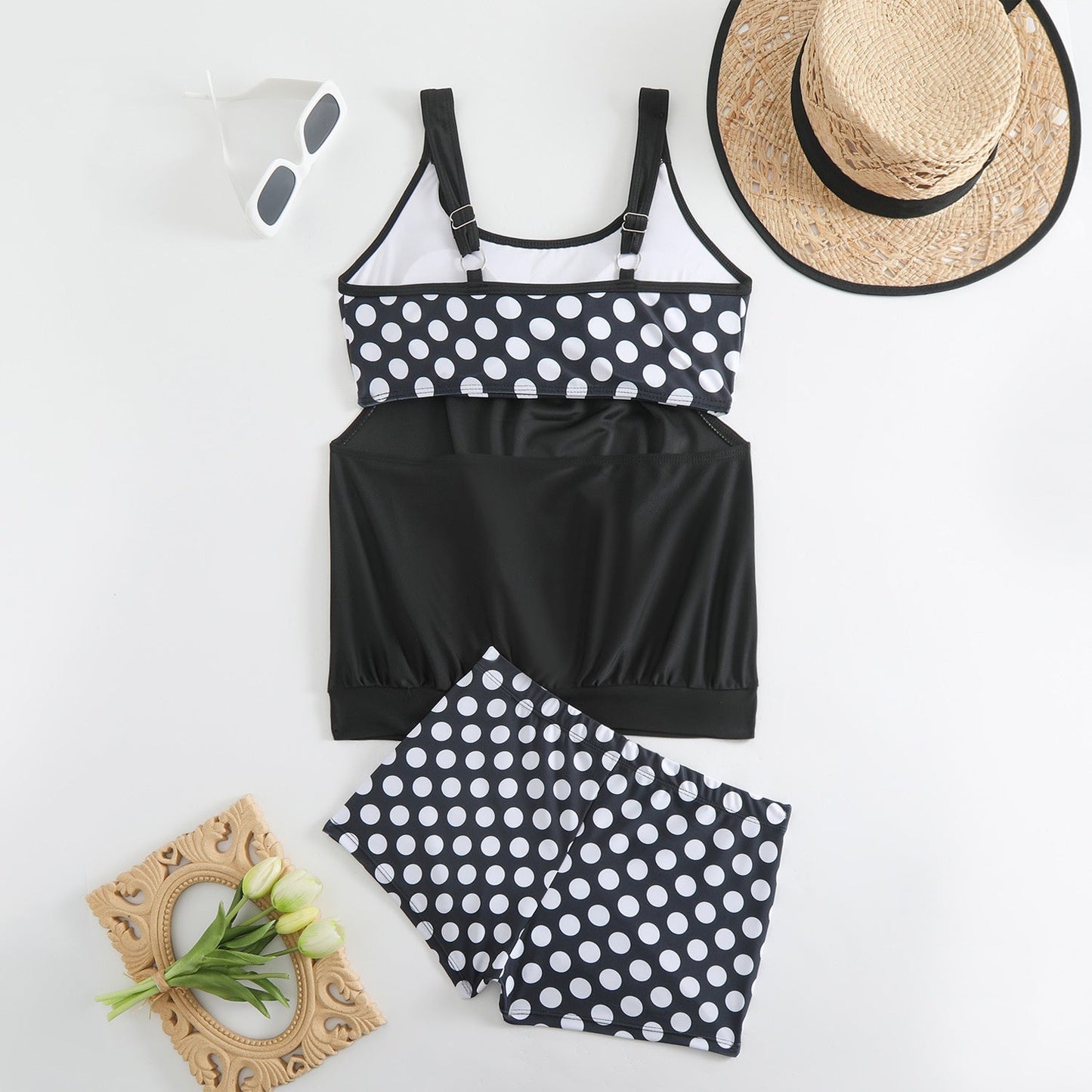 Costum de Baie 2 Piese Polka Dot – În Stoc & Ramburs 👙🏖️