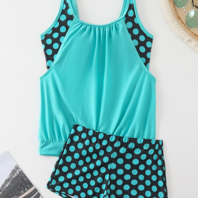 Costum de Baie 2 Piese Polka Dot – În Stoc & Ramburs 👙🏖️
