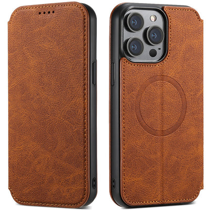 Magnetic Flip Wallet Case pentru iPhone Series