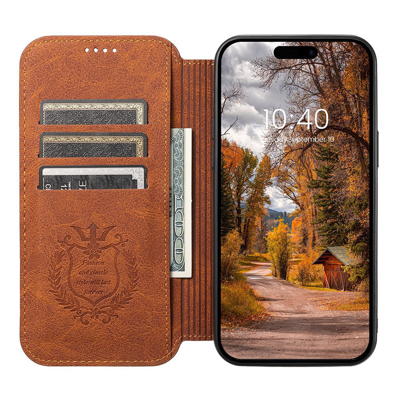 Magnetic Flip Wallet Case pentru iPhone Series
