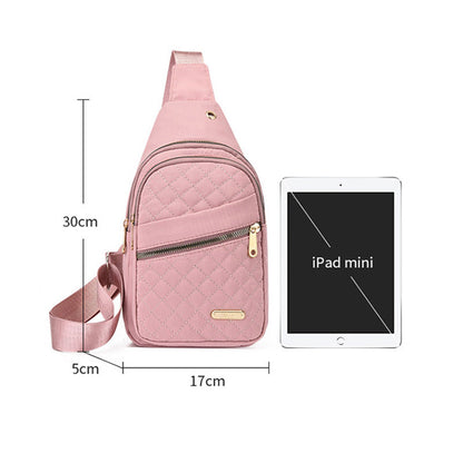 [Wspaniały prezent] Torba na klatkę piersiową z metalowym zamkiem błyskawicznym, wieloma kieszeniami i otworem na kabel komputerowy