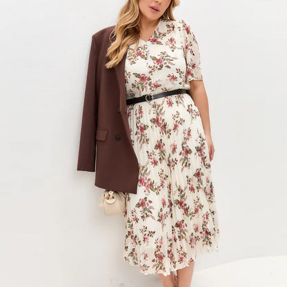 Fustă plisată florală elegantă