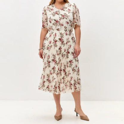 Fustă plisată florală elegantă