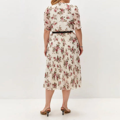 Fustă plisată florală elegantă