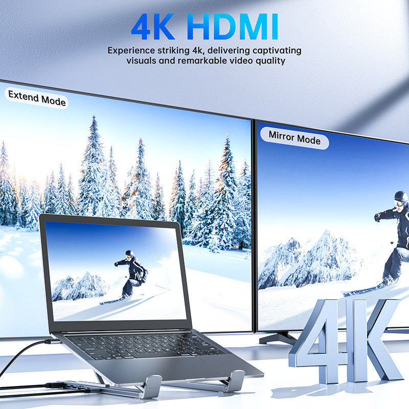 🔥 Stație andocare USB-C – HDMI 4K + PD 100W + USB-A. Transformă laptopul într-un desktop! 💻📺 Plată la livrare!