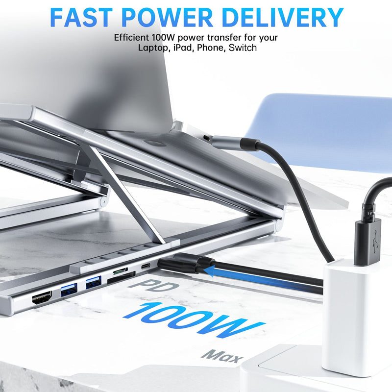 🔥 Stație andocare USB-C – HDMI 4K + PD 100W + USB-A. Transformă laptopul într-un desktop! 💻📺 Plată la livrare!