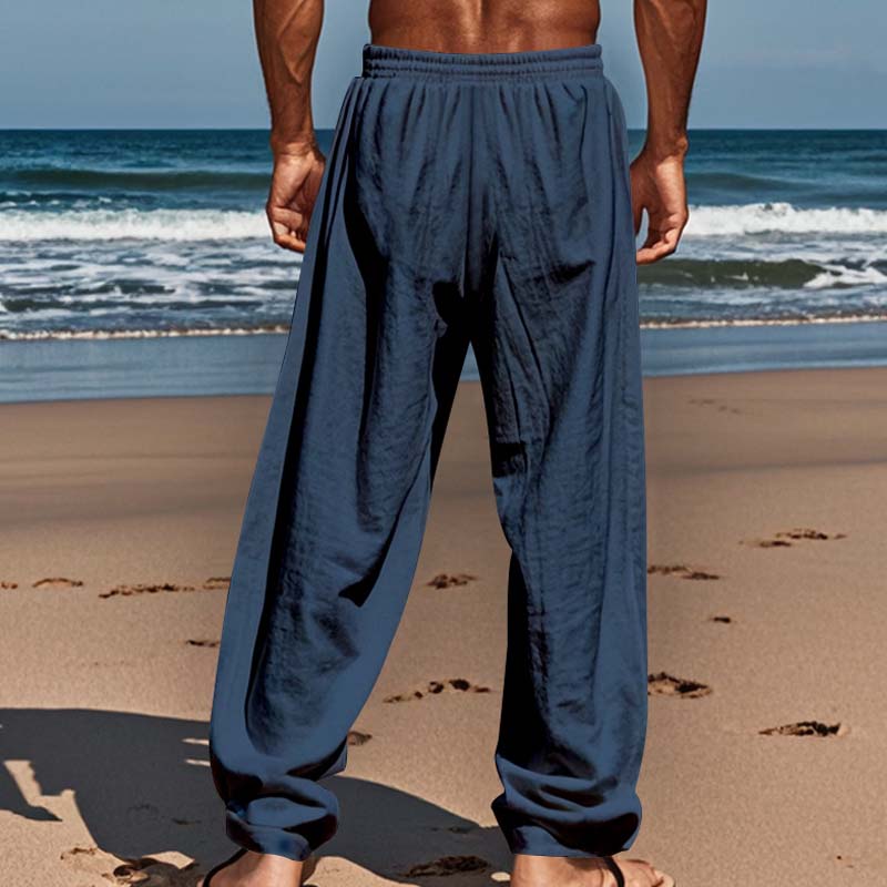 Pantaloni casual largi cu picior drept pentru bărbați