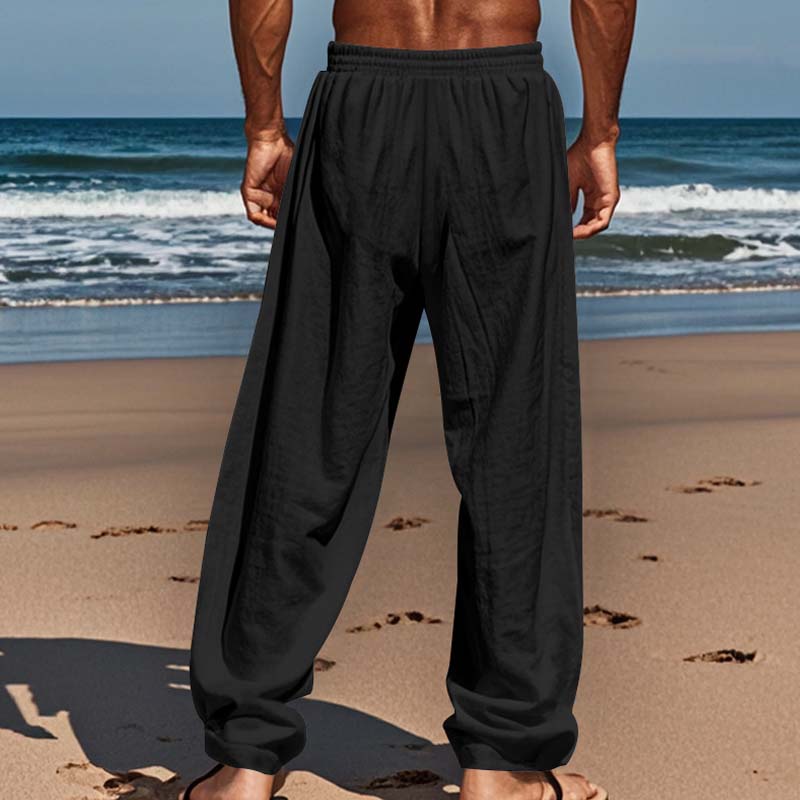 Pantaloni casual largi cu picior drept pentru bărbați