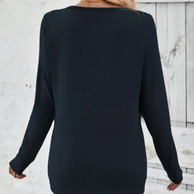Bluză elegantă pentru femei, cu decolteu în V și croială slim fit