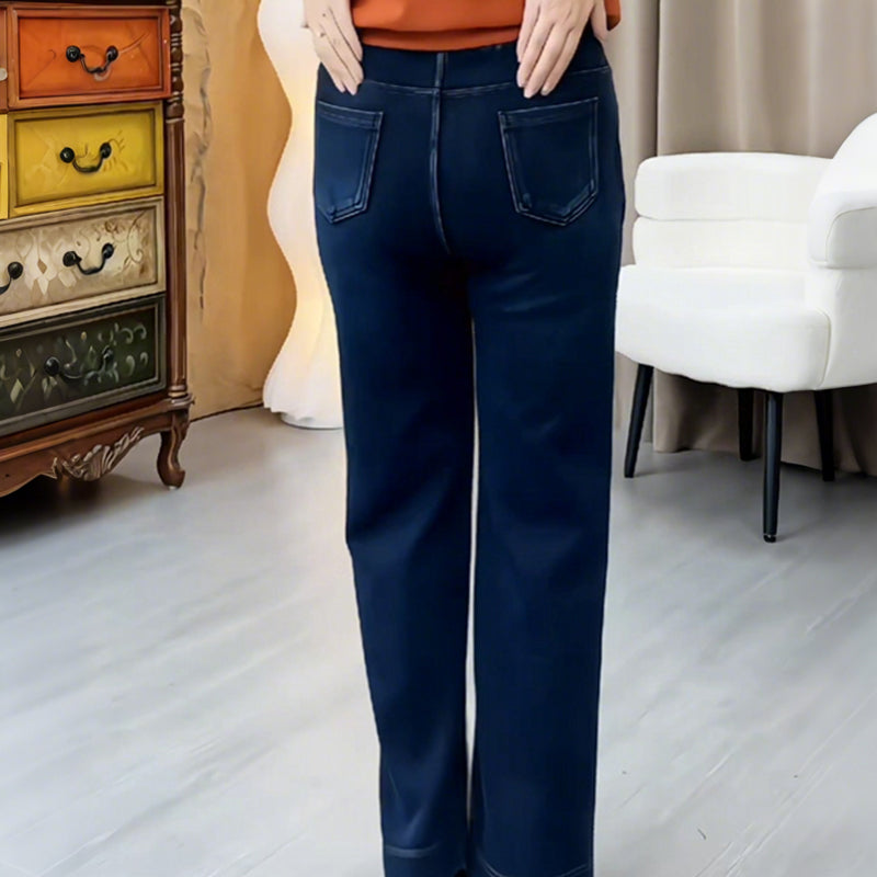 Pantaloni casual pentru femei, cu croi drept