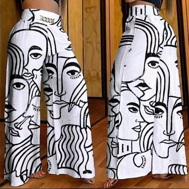 Pantaloni cu talie înaltă și picior larg pentru femei, cu accent pe centură