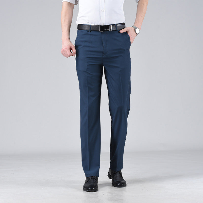 Pantaloni de costum business cu talie înaltă pentru bărbați