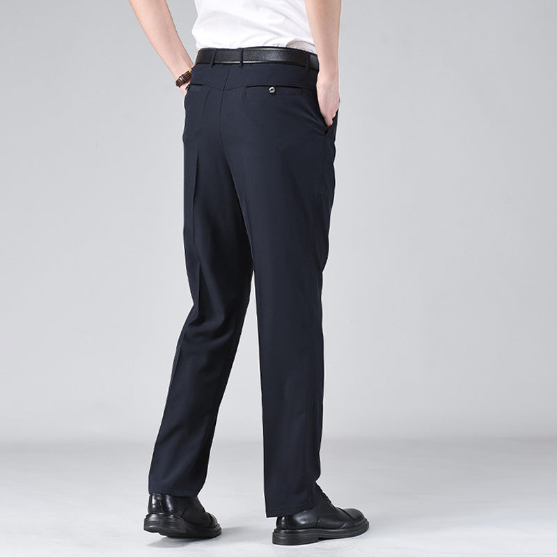 Pantaloni de costum business cu talie înaltă pentru bărbați