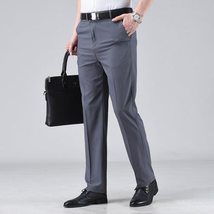 Pantaloni de costum business cu talie înaltă pentru bărbați