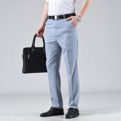 Pantaloni de costum business cu talie înaltă pentru bărbați