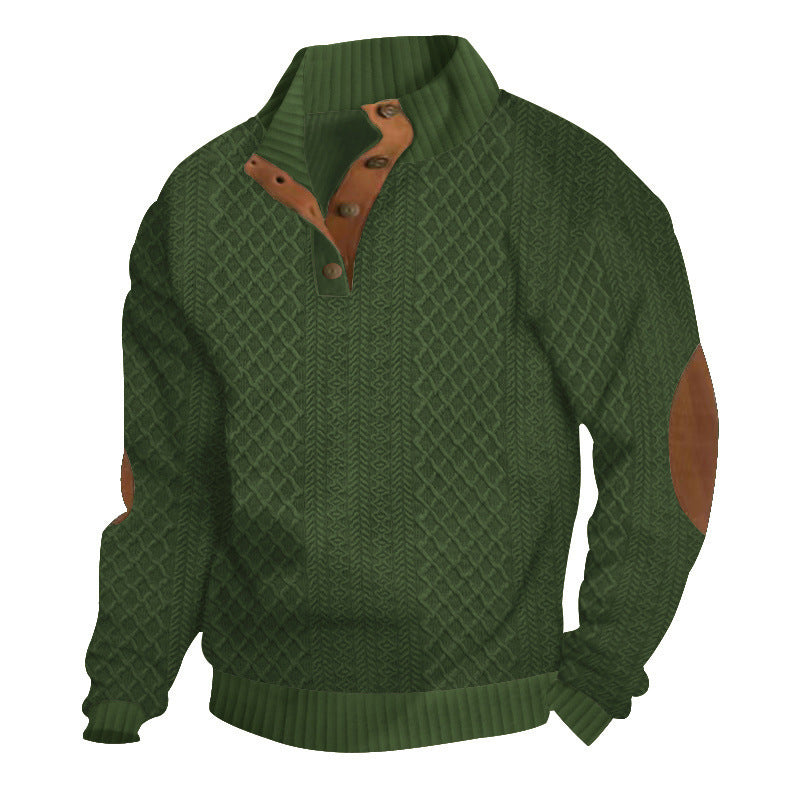 Hanorac cu guler din jacquard texturat pentru bărbați - CUMPĂRĂ 2 TRANSPORT GRATUIT