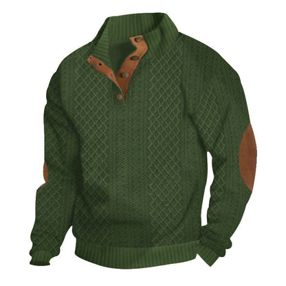 Hanorac cu guler din jacquard texturat pentru bărbați - CUMPĂRĂ 2 TRANSPORT GRATUIT