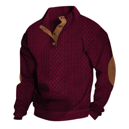 Hanorac cu guler din jacquard texturat pentru bărbați - CUMPĂRĂ 2 TRANSPORT GRATUIT