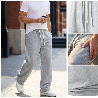 Pantaloni casual pentru bărbați, cu șnur lejer, 👖