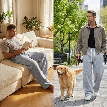 Pantaloni casual pentru bărbați, cu șnur lejer, 👖