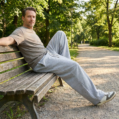 Pantaloni casual pentru bărbați, cu șnur lejer, 👖