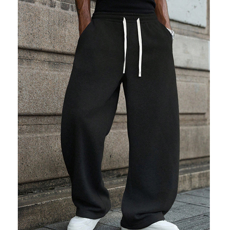 Pantaloni casual pentru bărbați, cu șnur lejer, 👖