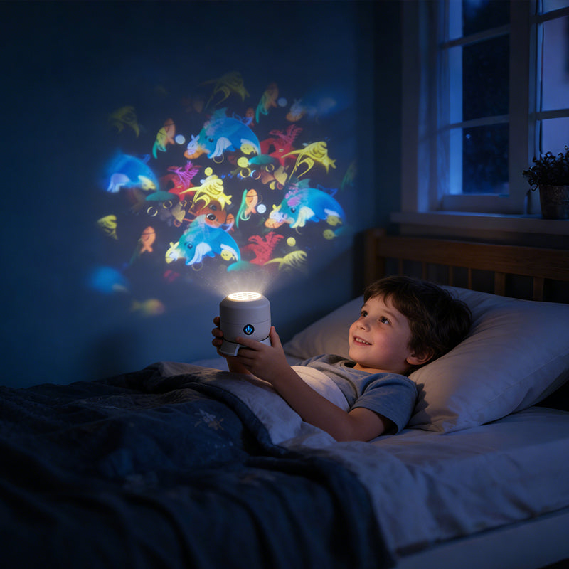 ✨ Proiector LED cu rotație dinamică – atmosferă de vis în camera ta Culori, mișcare, efecte – transformă orice spațiu în 2 minute