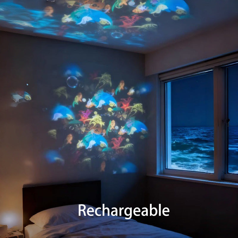 ✨ Proiector LED cu rotație dinamică – atmosferă de vis în camera ta Culori, mișcare, efecte – transformă orice spațiu în 2 minute