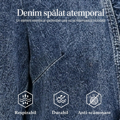 🔥 50% reducere! Jachetă denim cu volane – oferta săptămânii ❤️