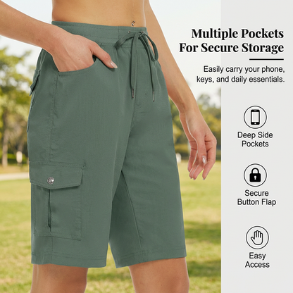 🌬️ Pantaloni scurți cargo femei – uscare rapidă + buzunare.