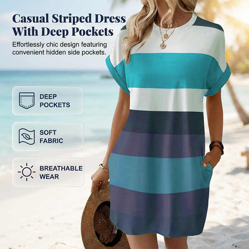 🎯 Rochie midi cu buzunare – comodă, stylish și gata de vacanță!