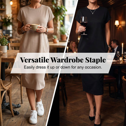🔥 50% REDUCERE – dar nu știe toată lumea Rochie T-Shirt casual | Mânecă scurtă Arată bine în 2 secunde – confortabilă toată ziua ⏳ Stoc limitat la prețul acesta