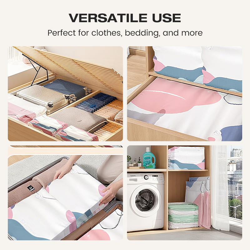 🧳 Economisește 70% din spațiu! Set de 5 pungi de depozitare în vid 3D – FĂRĂ pompă! 😱✨ Perfecte pentru haine, pături, perne. Comandă rapid de pe site-ul nostru! 🔗📦