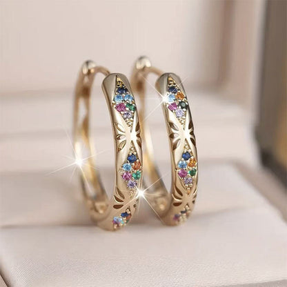 💎 Cercei inel – goi, dar plini de strălucire Cu circas | Strălucitori ca diamantele | În stoc în România ⭕✨