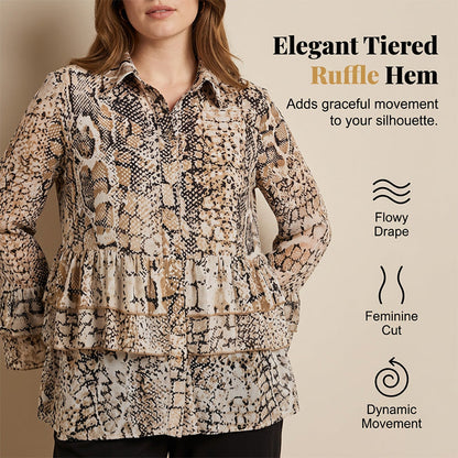 Bluză lejeră cu volane pentru femei😍