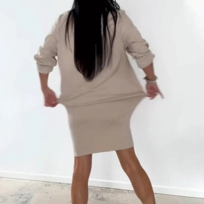 Femei Casual Guler Rotund Rochie Pulover