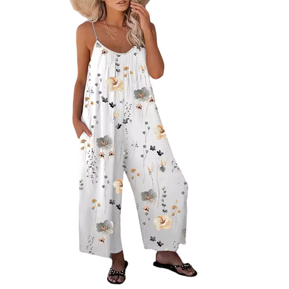 Jumpsuit Casual pentru Femei cu Spaghetti Strap și Imprimat